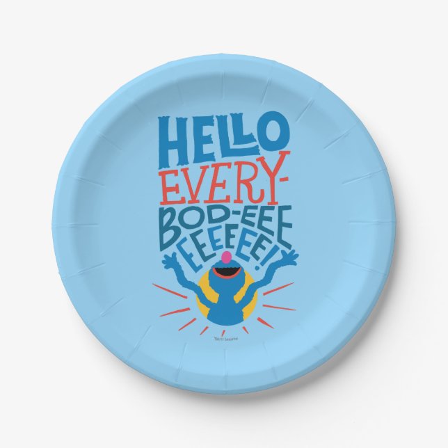 Grover Hello Paper Plates (Front)