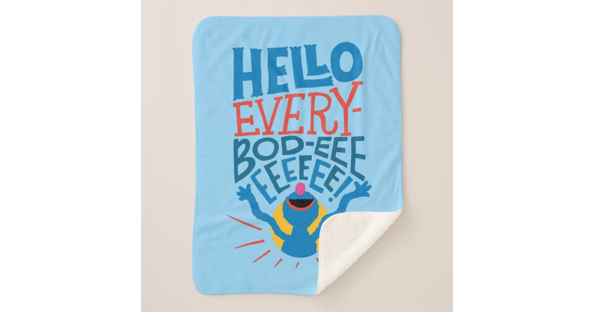 Grover Hello Sherpa Blanket | Zazzle.com