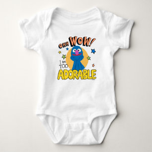 Grover I Am Too Adorable Baby Bodysuit