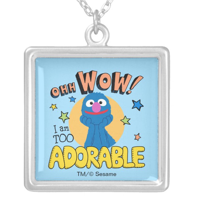 Grover | I Am Too Adorable Silver Plated Necklace (Front)