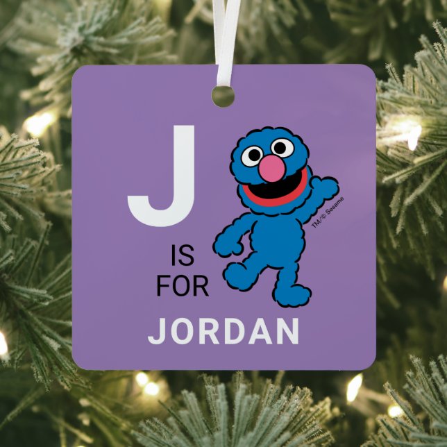 Grover | Personalized Name with Photo Metal Ornament (Insitu)