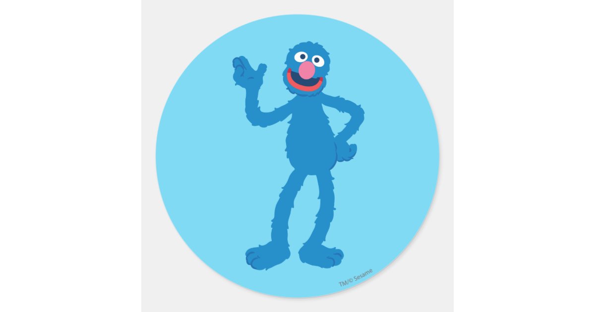 Grover Standing Classic Round Sticker | Zazzle