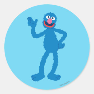 Grover Standing Classic Round Sticker