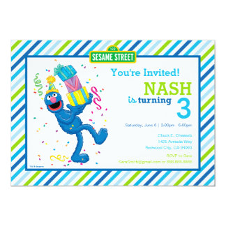 Grover Striped Birthday Card