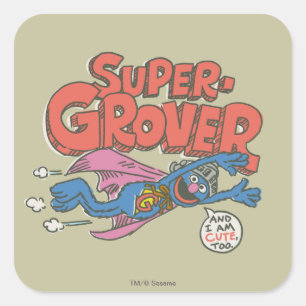 Grover Vintage Kids 1 Square Sticker