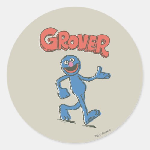 Grover Vintage Kids 2 Classic Round Sticker