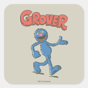 Grover Vintage Kids 2 Square Sticker