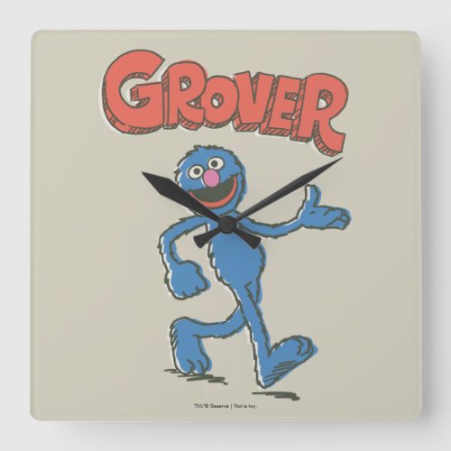 Grover Vintage Kids 2 Square Wall Clock