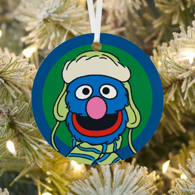 Grover Winter Hat Metal Ornament (Insitu)