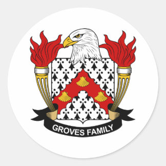 Groves Family Crest Classic Round Sticker