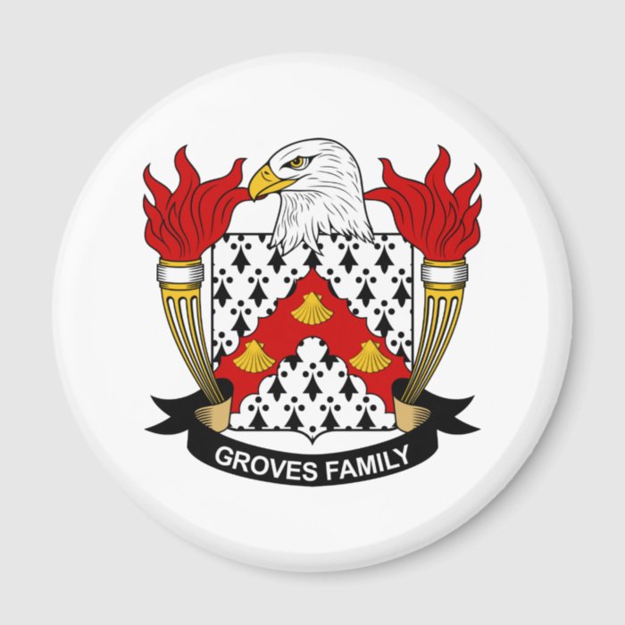 Groves Family Crest Fridge Magnets