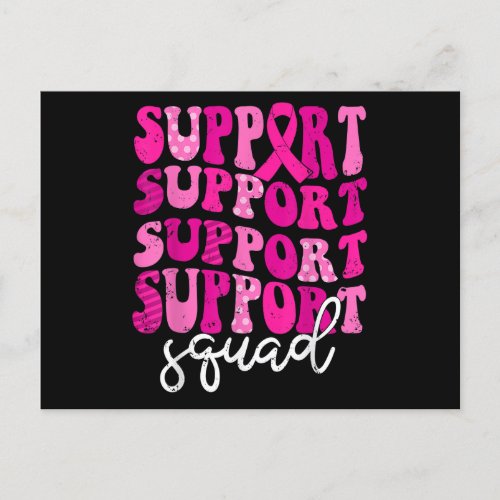 Grovy Support Squad Pink Ribbon Breast Cancer Awar Announcement Postcard