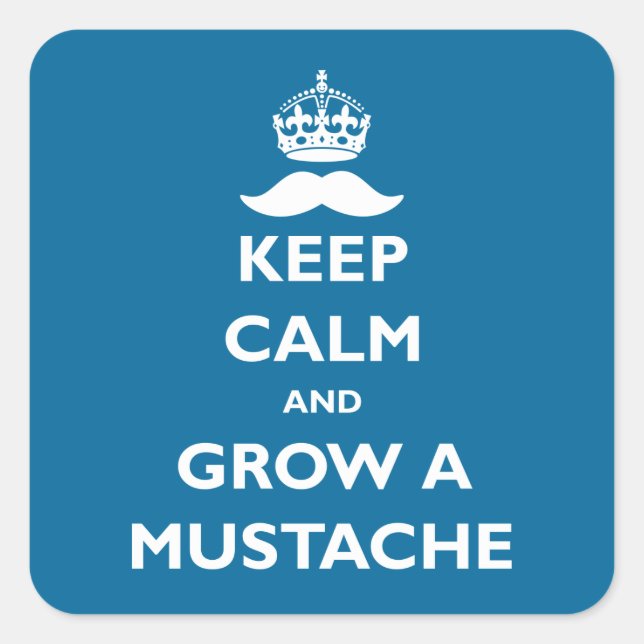 Grow a Mustache Square Sticker (Front)