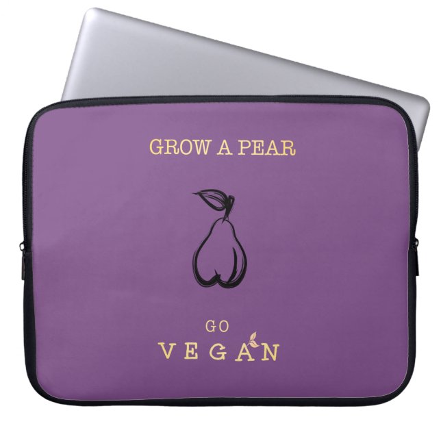 Grow a Pear - Go Vegan Laptop Case (Front)