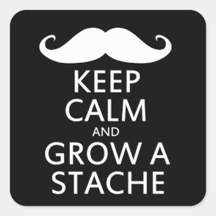 Grow a Stache Square Sticker