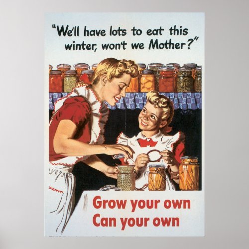 Grow and can your own produce poster
