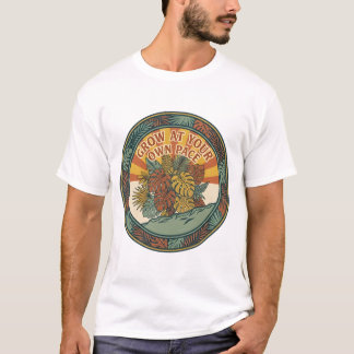 Grow At Your Own Pace Retro Monstera Plant T-Shirt