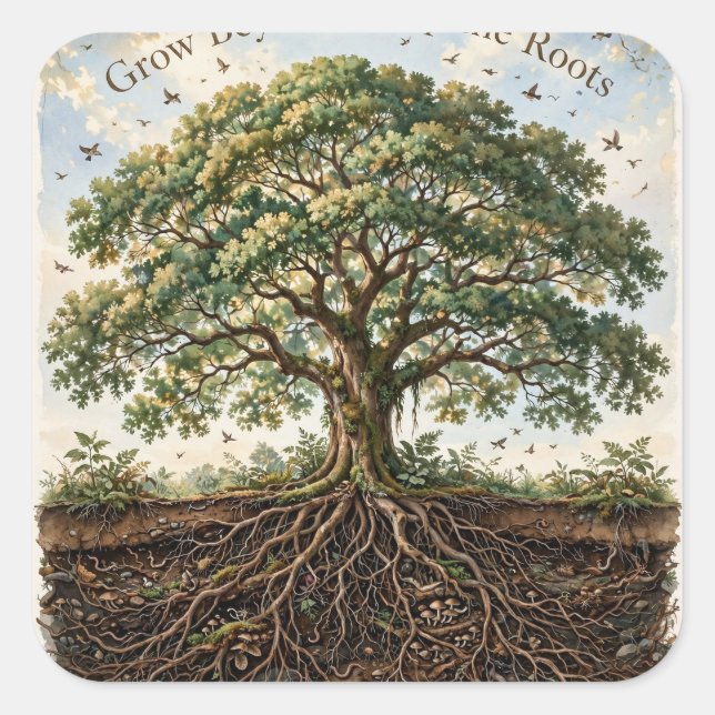 "Grow Beyond, Keep the Roots" Tree Sticker (Front)
