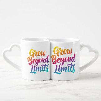Grow Beyond Limits – Motivational Gradient Lovers Coffee Mug Set
