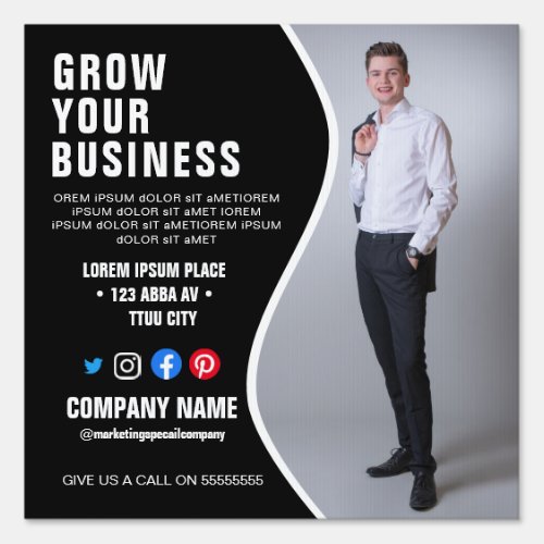 grow BUSINESS custom logo flyer Poster Sign