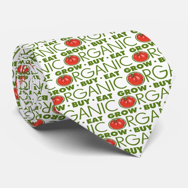 Grow Buy Eat Organic Food Neck Tie (Rolled)