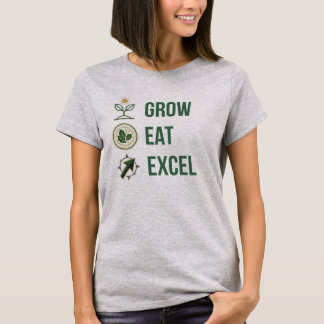 Grow Eat Excel Minimalist Executive Wellness T-Shirt