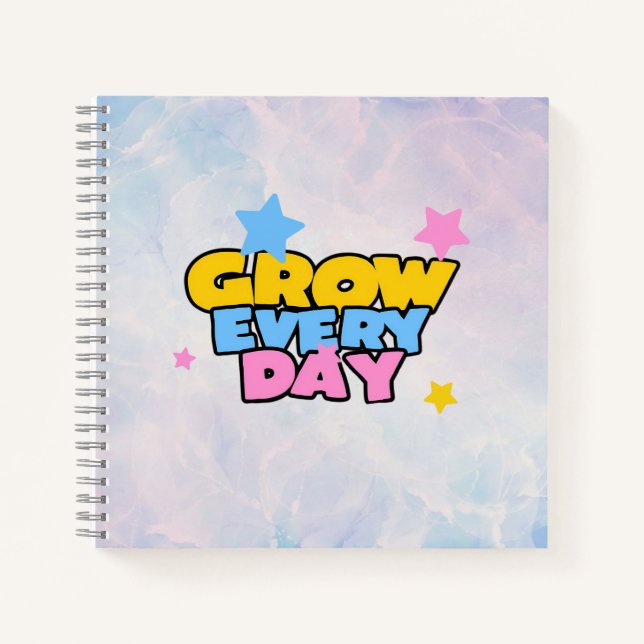 Grow Every Day Star  Notebook (Front)