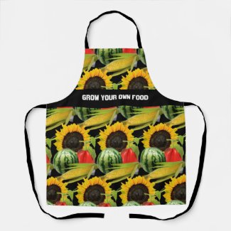 Grow Food Vegetable Fruit Sunflower Pattern 