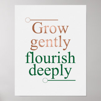 Grow Gently Flourish Deeply – Minimalist Wall Art