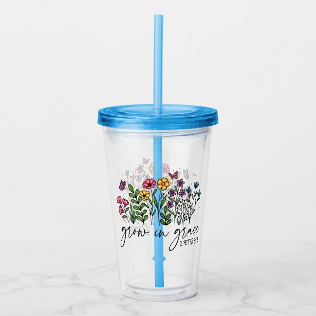 Grow in Grace Acrylic Tumbler (Front)