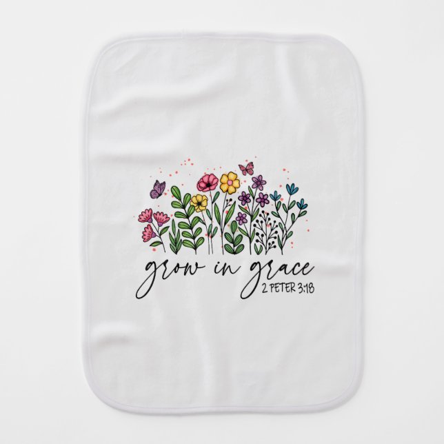 Grow in Grace Baby Burp Cloth (Front)