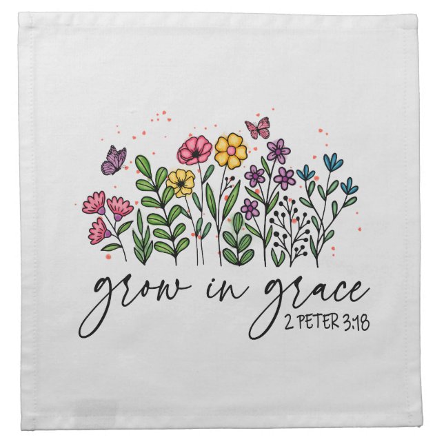 Grow in Grace Cloth Napkin (Front)