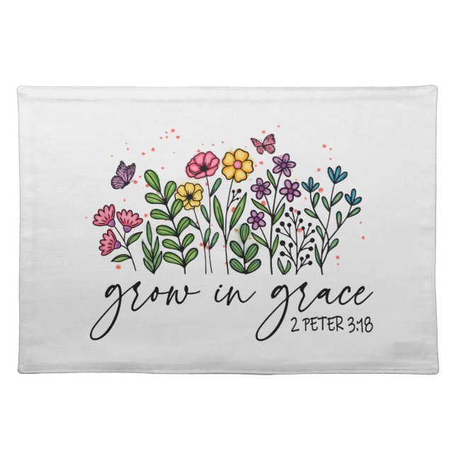 Grow in Grace Cloth Placemat (Front)