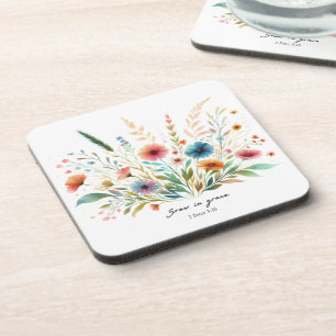 Grow in Grace floral Beverage Coaster