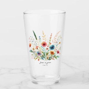 Grow in Grace floral Glass