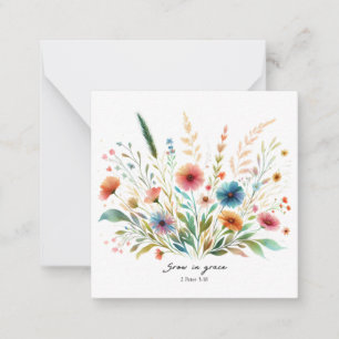 Grow in Grace floral Note Card