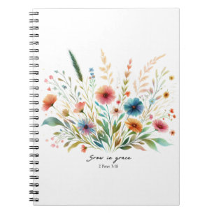 Grow in Grace floral Notebook