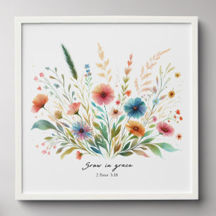 Grow in Grace floral Peel And Stick Photo Tile