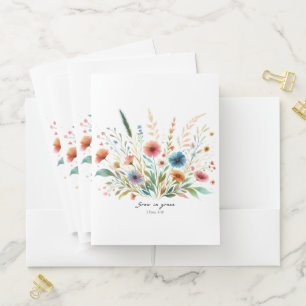 Grow in Grace floral Pocket Folder
