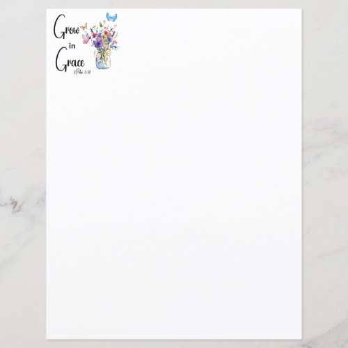 Grow in Grace Floral Stationery