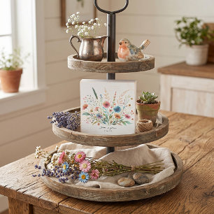 Grow in Grace floral Wooden Box Sign