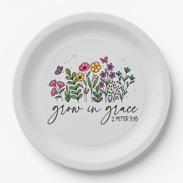 Grow in Grace Paper Plates (Front)