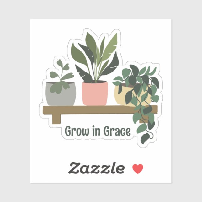 Grow in Grace Plants on Shelf Magnet Sticker (Sheet)