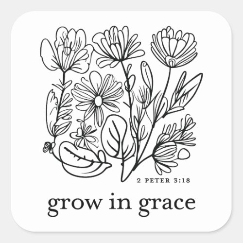 Grow in Grace Square Sticker