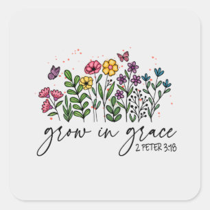 Grow in Grace Square Sticker
