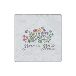 Grow in Grace Stone Magnet