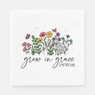 Grow in Grace – Vibrant Floral Inspirational Napkins