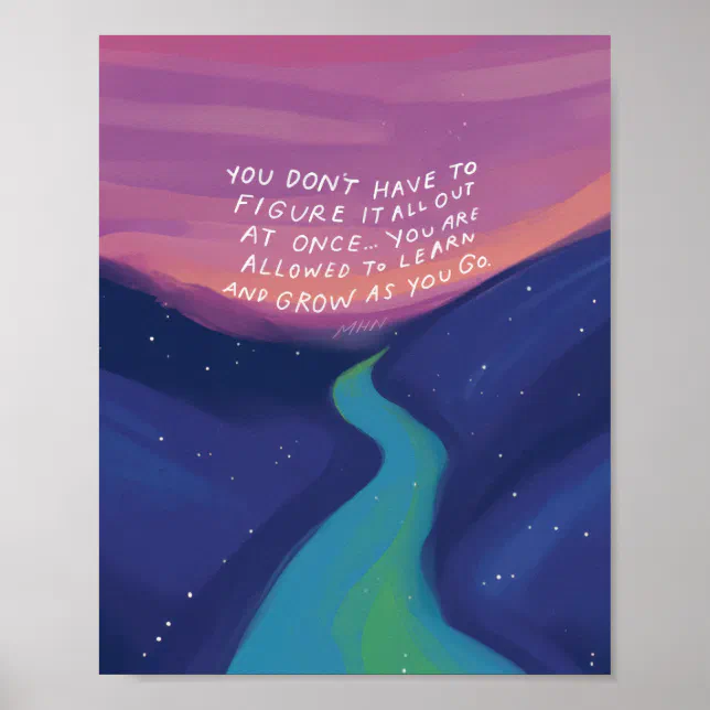 Grow - Inspirational quote and nature Poster | Zazzle