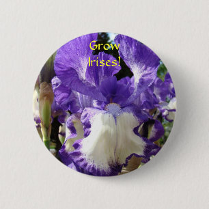 Grow Irises! Button Purple Iris Flower buttons