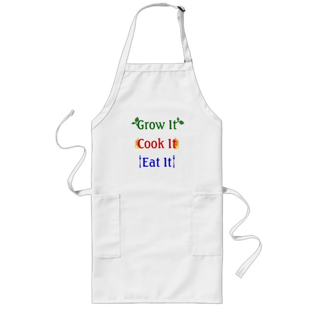 Grow it, Cook it, Eat it Long Apron (Front)